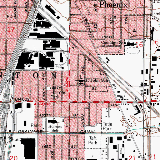 Topographic Map of Saint John School, IL