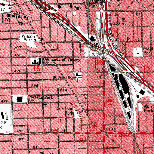 Topographic Map of Saint John School, IL