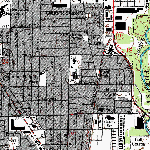 Topographic Map of Saint John Brebeuf School, IL