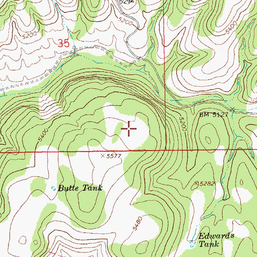 Topographic Map of Butte Tank Number Two, AZ