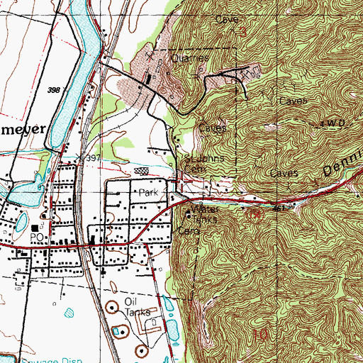 Topographic Map of Saint Johns Cemetery, IL