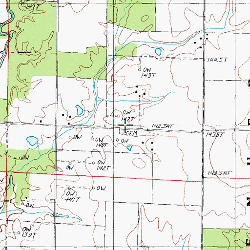 Topographic Map of Saint Johns Cemetery, IL