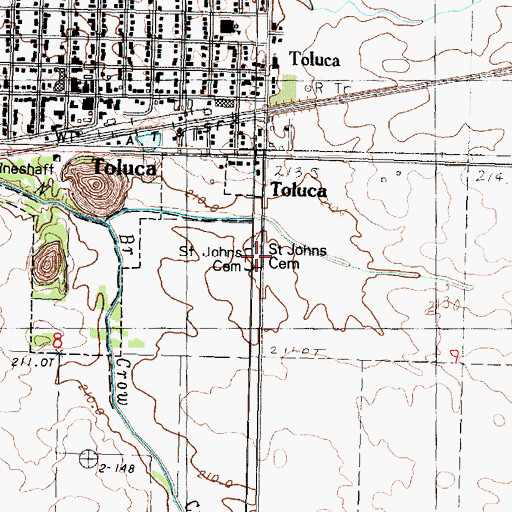Topographic Map of Saint Johns Cemetery, IL