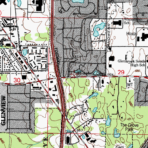 Topographic Map of Saint Johns Cemetery, IL