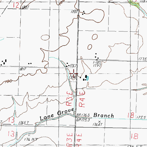 Topographic Map of Saint Johns Church (historical), IL