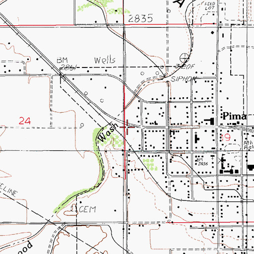Topographic Map of Dublin, AZ