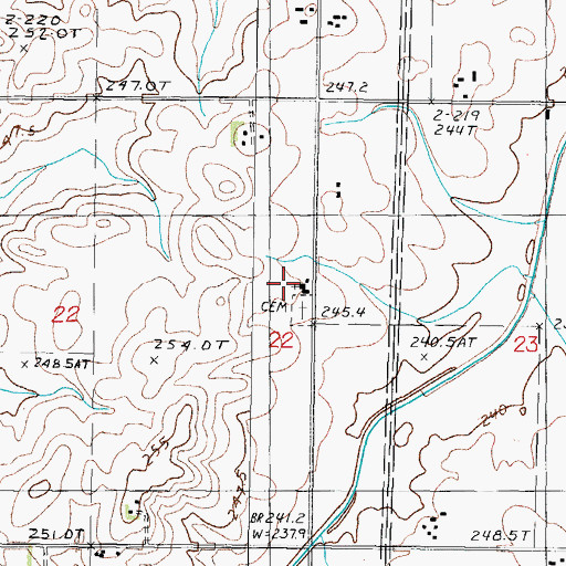 Topographic Map of Saint Johns Church, IL