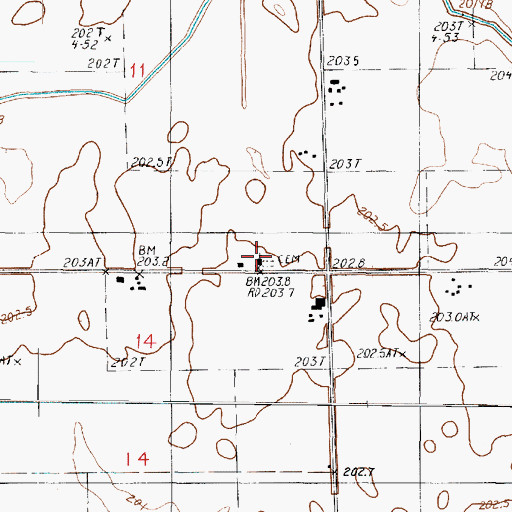 Topographic Map of Saint Johns Church, IL