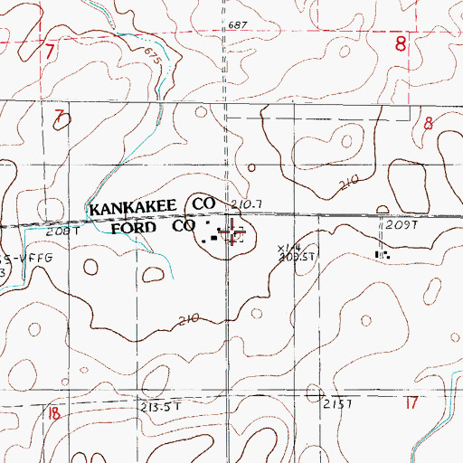 Topographic Map of Saint Joseph Cemetery, IL