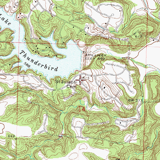 Topographic Map of Saint Joseph Cemetery, IL
