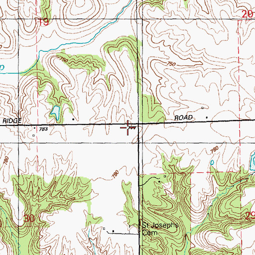 Topographic Map of Saint Joseph Church (historical), IL