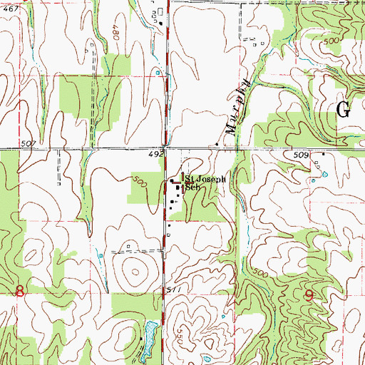 Topographic Map of Saint Joseph School, IL