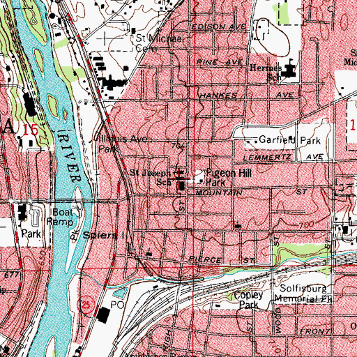Topographic Map of Saint Joseph School, IL