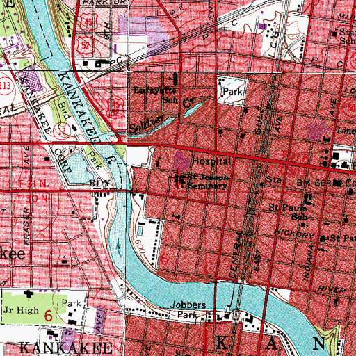 Topographic Map of Saint Joseph Seminary, IL
