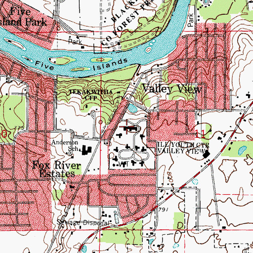 Topographic Map of Saint Joseph Seminary, IL