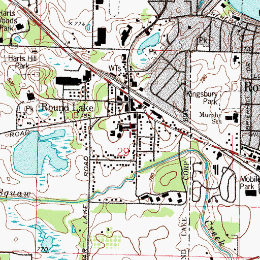 Topographic Map of Saint Josephs School, IL