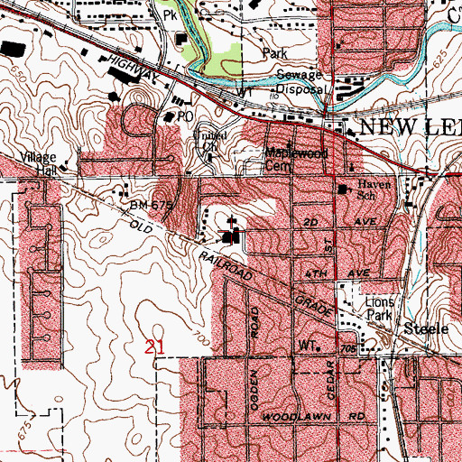 Topographic Map of Saint Jude School, IL