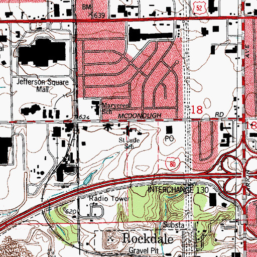 Topographic Map of Saint Jude School, IL