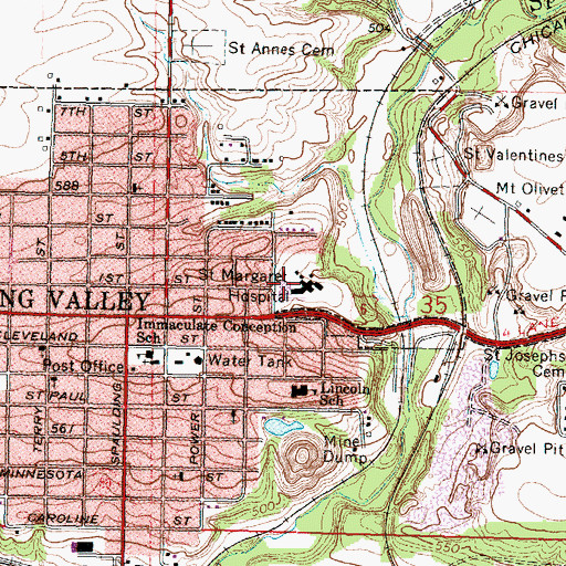 Topographic Map of Saint Margarets Hospital, IL