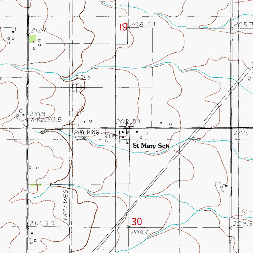 Topographic Map of Saint Mary School, IL