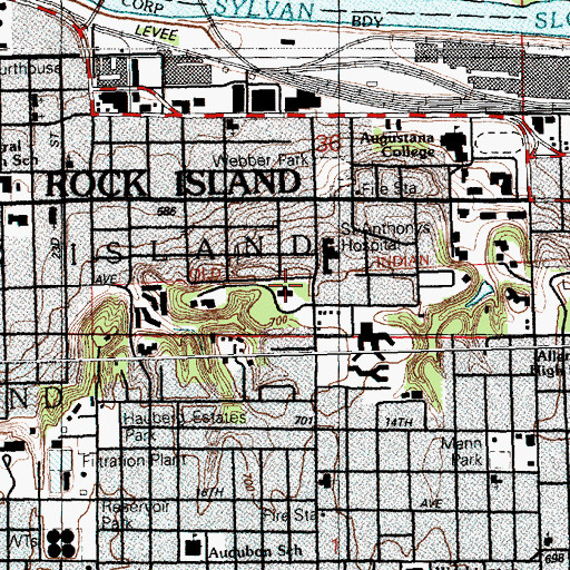 Topographic Map of Saint Marys of the Angels Convent, IL