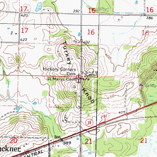 Topographic Map of Saint Marys Cemetery, IL