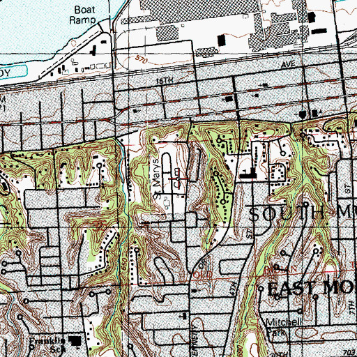 Topographic Map of Saint Mary's Catholic Church Cemetery, IL