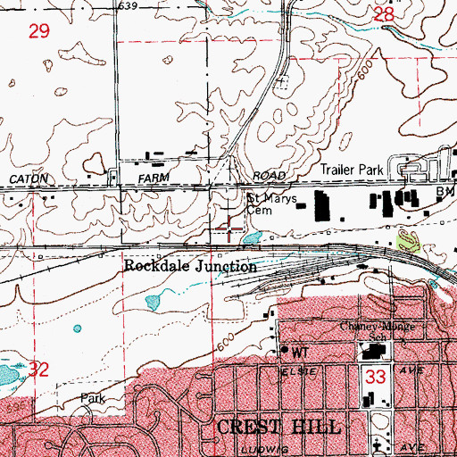 Topographic Map of Saint Mary Nativity Cemetery, IL