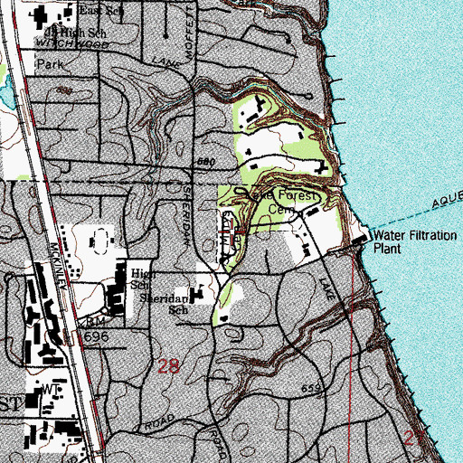 Topographic Map of Saint Mary Catholic Cemetery, IL