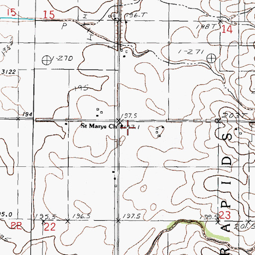 Topographic Map of Saint Marys Church, IL