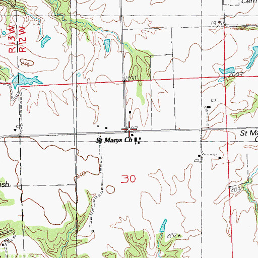Topographic Map of Saint Marys School (historical), IL