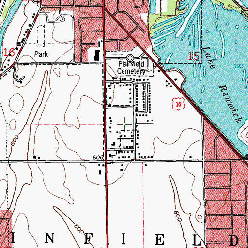 Topographic Map of Saint Marys School, IL