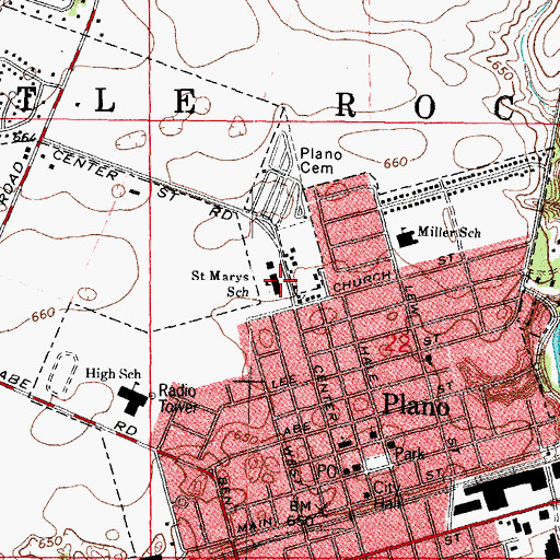 Topographic Map of Saint Marys School, IL