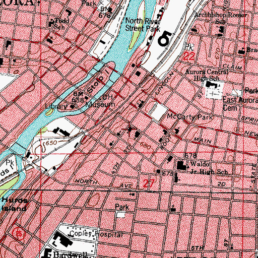 Topographic Map of Saint Marys School, IL