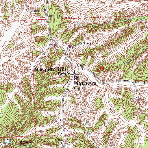 Topographic Map of Saint Mathews Church, IL