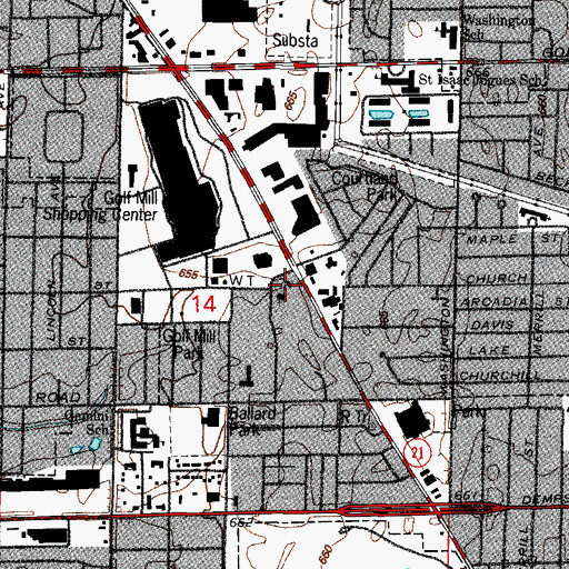 Topographic Map of Saint Matthew Lutheran School, IL