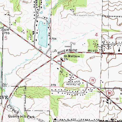 Topographic Map of Saint Matthew Lutheran Church, IL