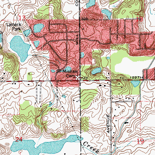 Topographic Map of Saint Michael Catholic Cemetery, IL