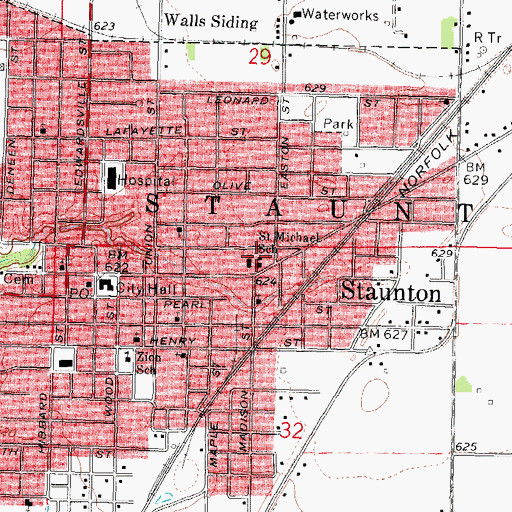 Topographic Map of Saint Michael School, IL