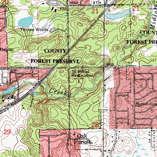 Topographic Map of Saint Mihiel Reservation, IL