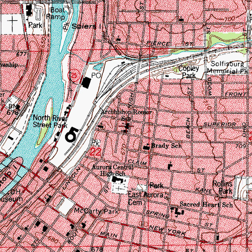 Topographic Map of Saint Nicholas School, IL