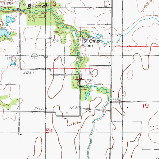 Topographic Map of Saint Omer School (historical), IL