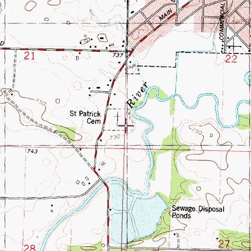 Topographic Map of Saint Patrick's Cemetery, IL