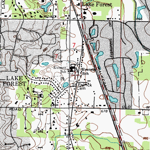 Topographic Map of Saint Patrick Catholic Cemetery, IL