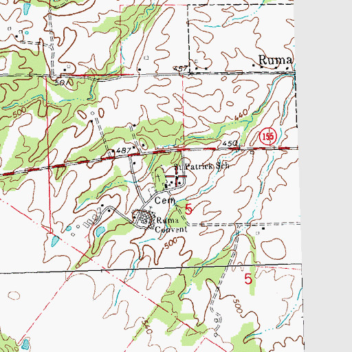 Topographic Map of Saint Patrick School, IL