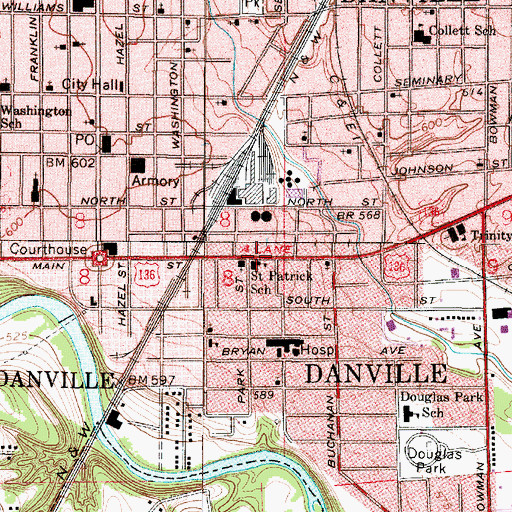 Topographic Map of Saint Patrick School, IL