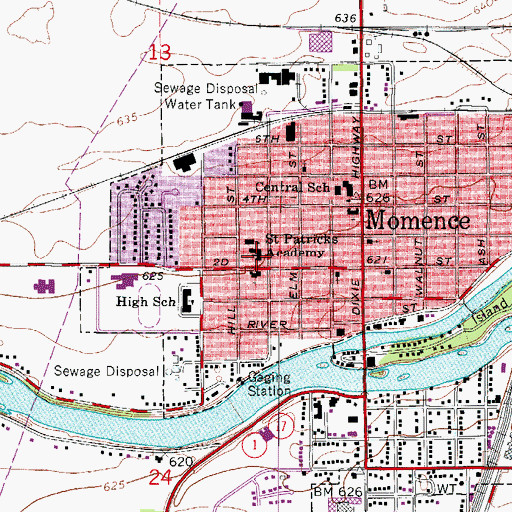 Topographic Map of Saint Patricks Academy, IL