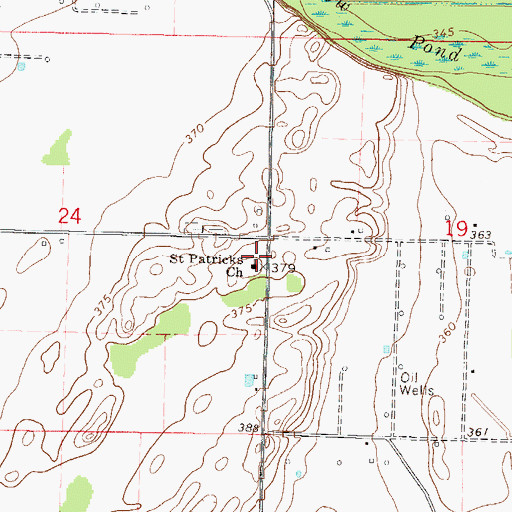 Topographic Map of Saint Patricks Church, IL