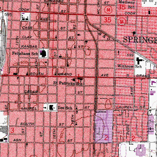 Topographic Map of Saint Patricks School, IL