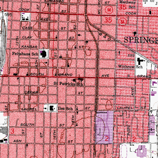 Topographic Map of Saint Patricks School, IL